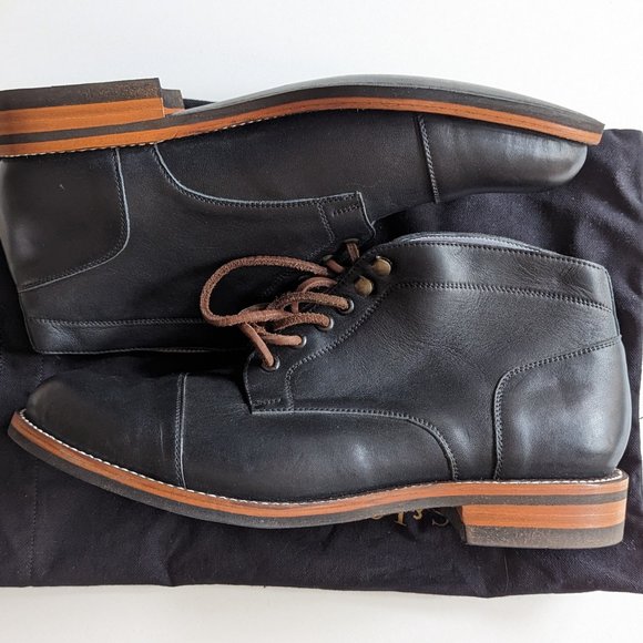 Handmade Miles & Louie Brubeck Short Boot in Black - 10.5M - Picture 3 of 9